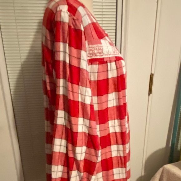 red and white long sleeve plaid flannel pajamas - Picture 7 of 9